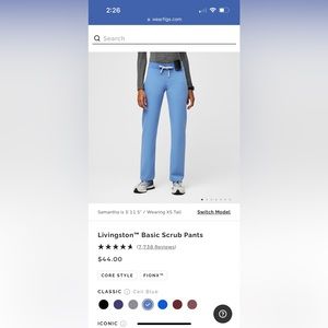 Livingston scrub pant xxs light blue